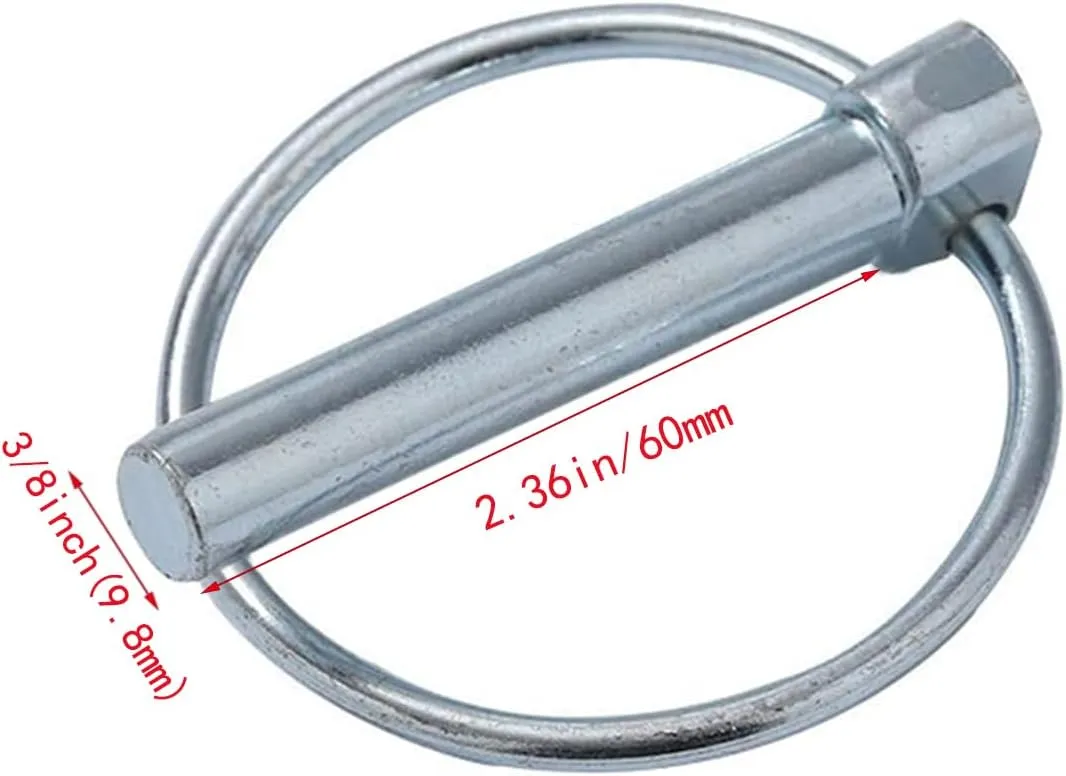 10 Pack 3/8x2-3/8in Lynch Pin Assortment Safety Coupler Pin Heavy Duty Lynch Pin Set Safety Trailer Coupler Pins Quick Release Tractor Trailer Trucks Pin Ring