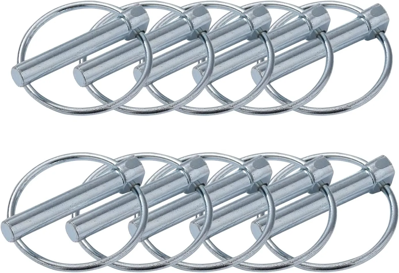10 Pack 3/8x2-3/8in Lynch Pin Assortment Safety Coupler Pin Heavy Duty Lynch Pin Set Safety Trailer Coupler Pins Quick Release Tractor Trailer Trucks Pin Ring