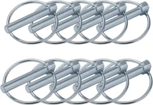 10 Pack 3/8x2-3/8in Lynch Pin Assortment Safety Coupler Pin Heavy Duty Lynch Pin Set Safety Trailer Coupler Pins Quick Release Tractor Trailer Trucks Pin Ring