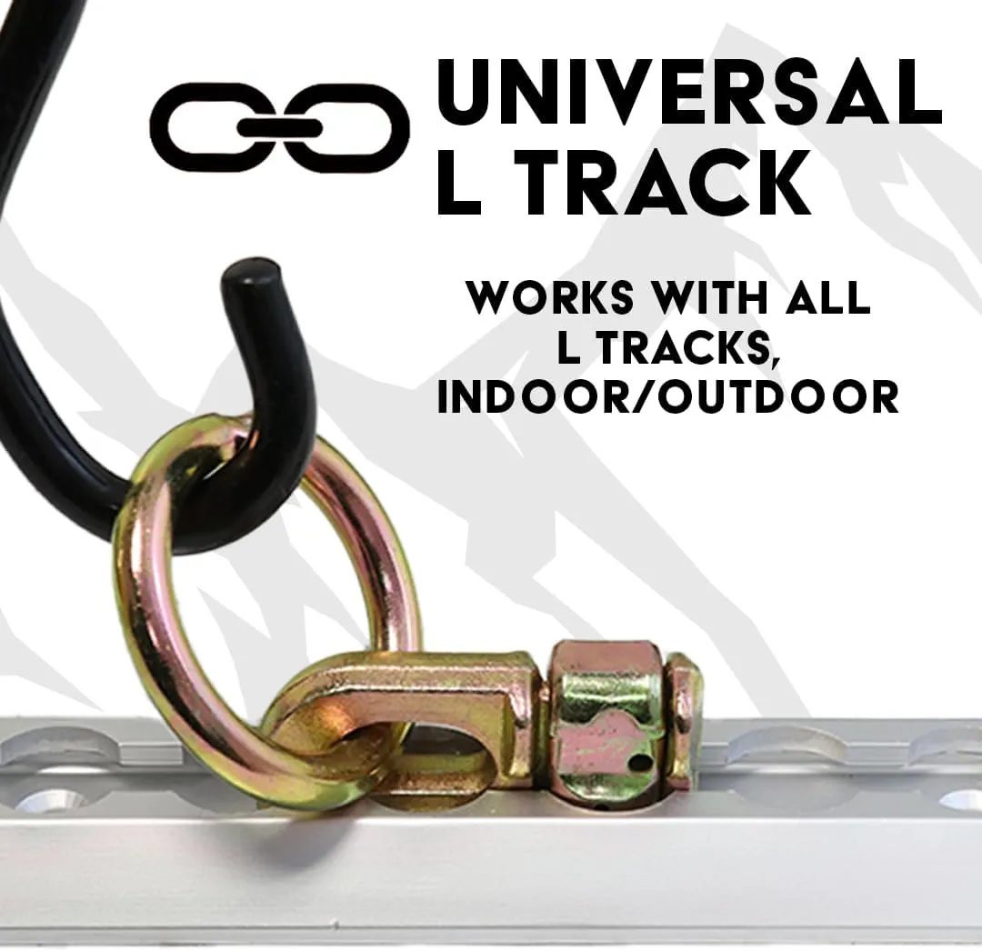 10 Pack - L Track Fitting Double Stud O Ring – L Track Accessory 5,000lbs, Use with L Track Rails, Truck Bed, Trailer Tie Down