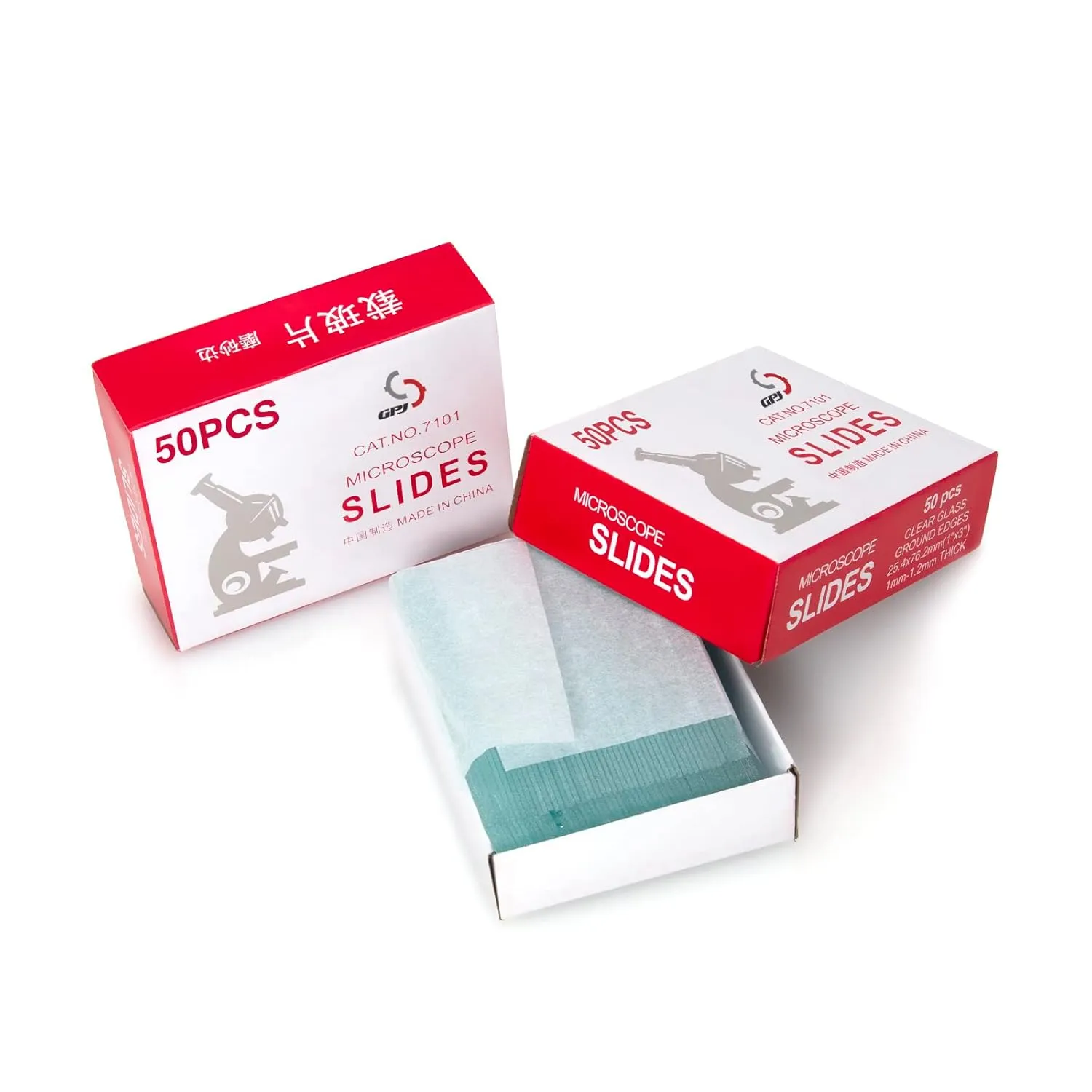 100 Pack of Lab Microscope Slides, 1mm-1.2mm Thick Glass Slides for Microscope, Clear Glass Ground Edges 1" x 3", Microscope Accessories for Lab Consumables Research