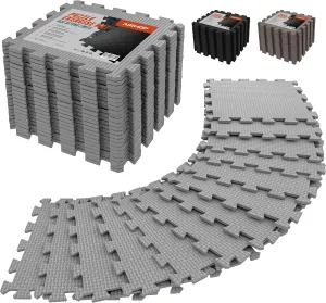 18 Tiles Gym Floor Mat, EVA Foam Puzzle Gym Mat, High-Density Interlocking Foam Floor Tiles for Home Gym, Play Workout Garage Kitchen Flooring