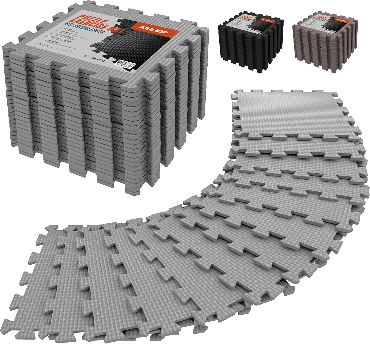 18 Tiles Gym Floor Mat, EVA Foam Puzzle Gym Mat, High-Density Interlocking Foam Floor Tiles for Home Gym, Play Workout Garage Kitchen Flooring