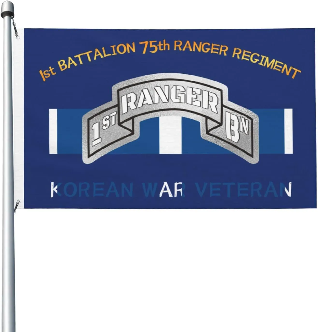 1st Battalion 75th Ranger Regiment Korean War Veteran 3x5 FT Flag - Vivid Printing, Indoor Outdoor Banner with Brass Grommets