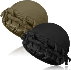 2 Pcs Satin Lined Turban With Long Twist Straps, Silky Head Wraps for Men, Halo Head Scarf for Hair