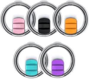 30 oz Magnetic Tumbler Lid for YETI Rambler, Ozark Trail, Old Style Rtic and More, Magnetic Slider Spill Proof Tumbler Cover（5 Pack）