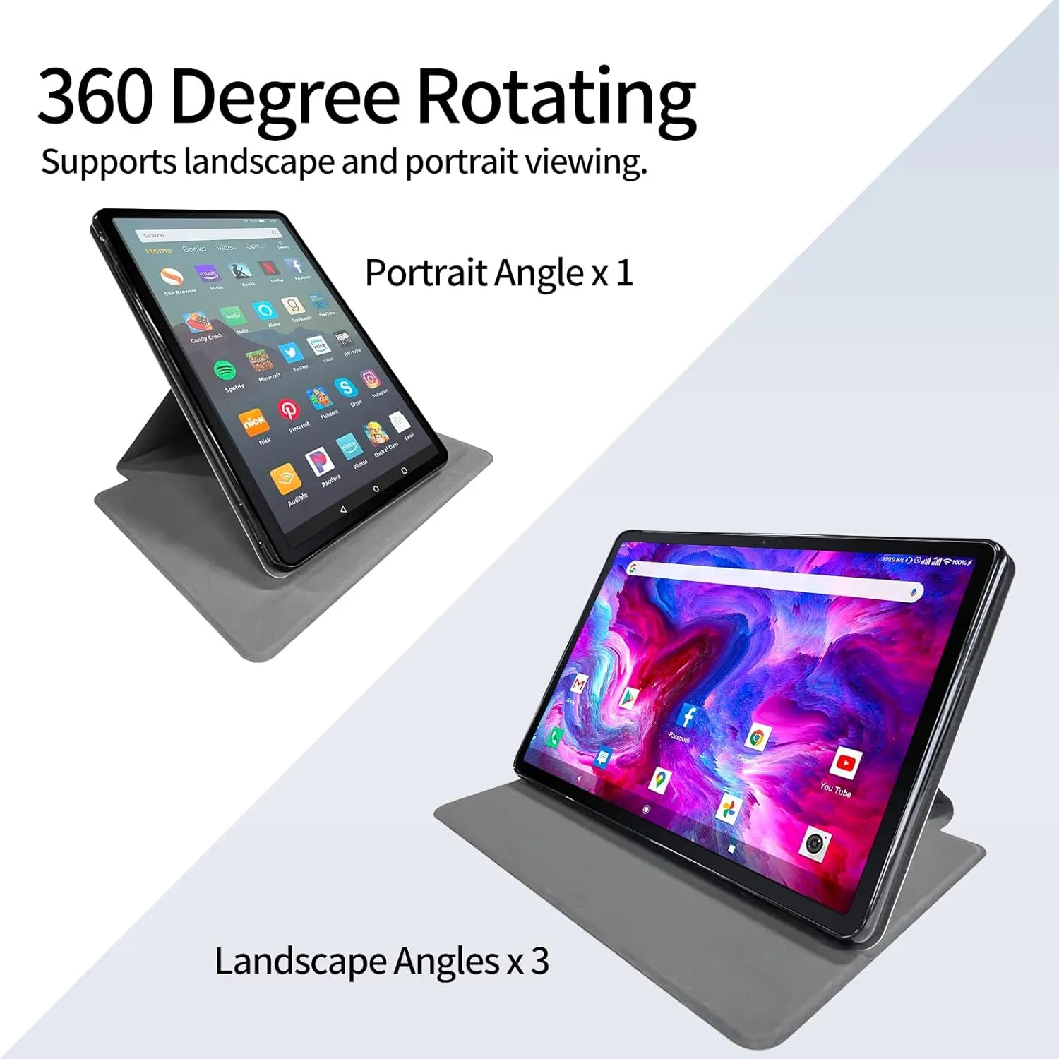 360 Degree Rotation Portable Case for All-New 6'' Basic Kindle 11th Generation (2022 Release), Multi-Angle Viewing Protective Cover with Auto Wake/Sleep, Jumping Dolphins