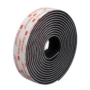 3M Dual Lock Reclosable Fasteners Heavy Duty Industrial Use Black TB3550 1" x 10 ft Mated Strip Indoor/Outdoor Use Great for Metal, Glass, Acrylic, PC, ABS