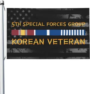 5th Special Forces Group Korean Veteran 3x5 FT Flag - Vivid Printing, Indoor Outdoor Banner with Brass Grommets