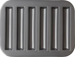 6 Cup Financier Cake Baking Pan Breadstick Cornstick Biscotti Ladyfinger Donut Cookie Cornbread Stick Mini Bread Loaf Baguette Nonstick Small Muffin Cupcake Madeleine Tin Tray Mold