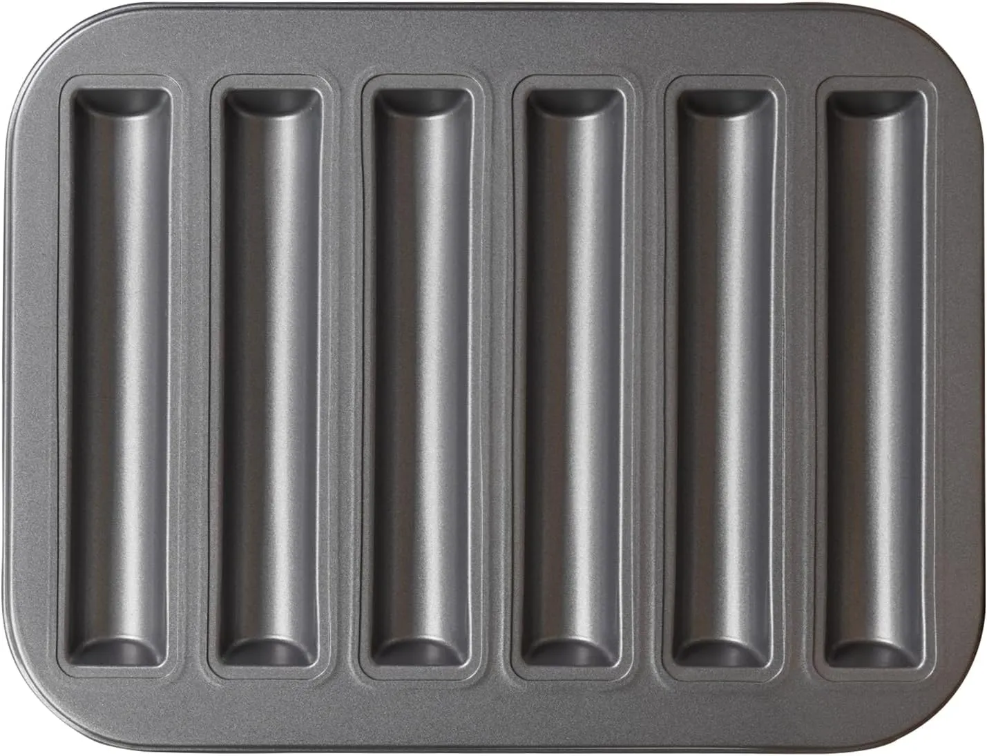 6 Cup Financier Cake Baking Pan Breadstick Cornstick Biscotti Ladyfinger Donut Cookie Cornbread Stick Mini Bread Loaf Baguette Nonstick Small Muffin Cupcake Madeleine Tin Tray Mold