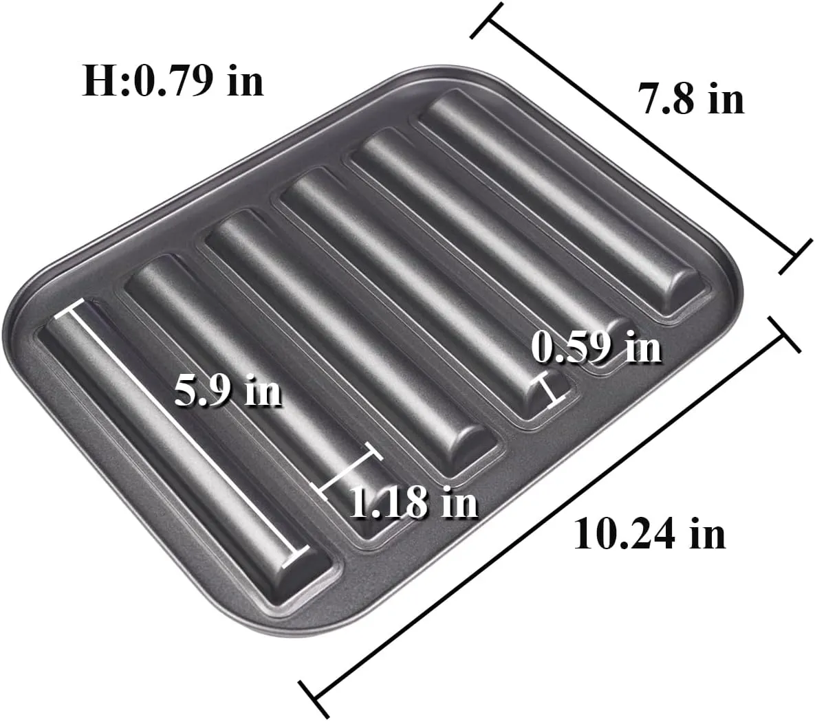 6 Cup Financier Cake Baking Pan Breadstick Cornstick Biscotti Ladyfinger Donut Cookie Cornbread Stick Mini Bread Loaf Baguette Nonstick Small Muffin Cupcake Madeleine Tin Tray Mold