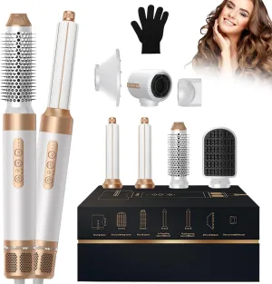 7 in 1 Hair Dryer Brush,110,000 RPM Powerful Blow Dryer Brush,Negative Ionic Hot Hair Styler with Diffuser,Detachable Auto Air Curler for Fast Drying Straightening Curling Voluming