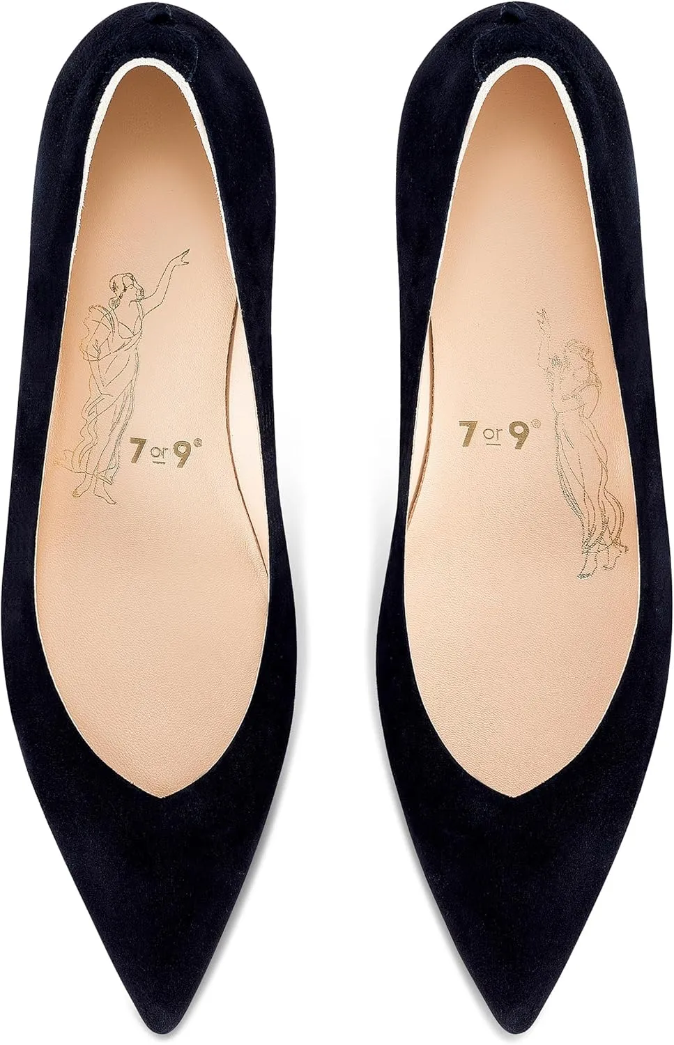 7or9 Kitten Heels for Women Comfortable Leather High Heels Pointed Toe Women's Pumps Black Heels 2"
