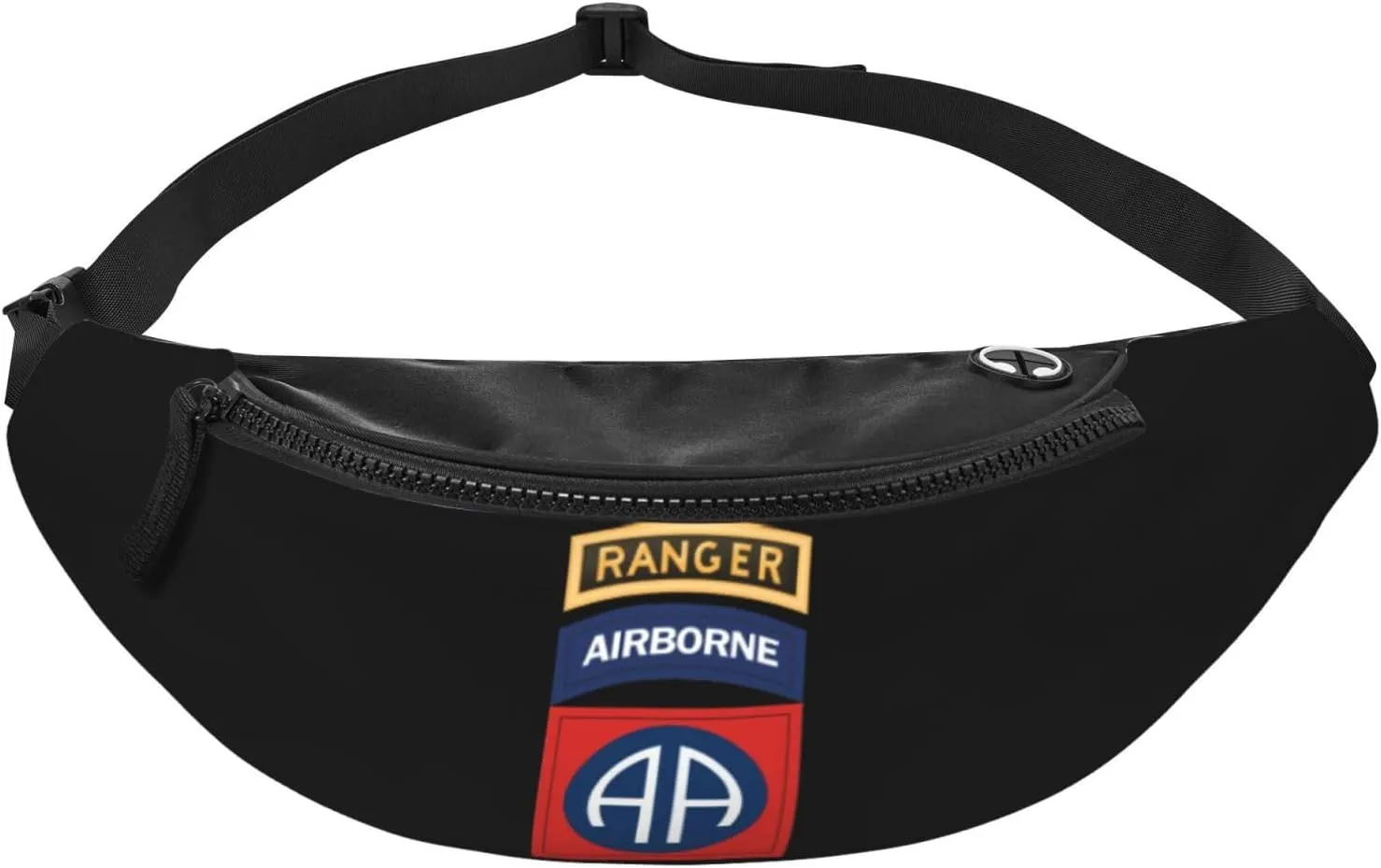 82nd Airborne Fanny Pack Daypack Crossbody Waist Bag For Travel Sports Running Hiking, Black