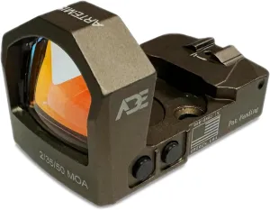 ADE Artemis (RD3-022) Motion Sensor Activated, Multi-6 Reticles RED Dot Sight for RMR Footprint/Mounting Plate/Slide/Plate Optics Ready Pistol - 2 MOA Dot   50 MOA Circle - FDE Flat Dark Earch Body