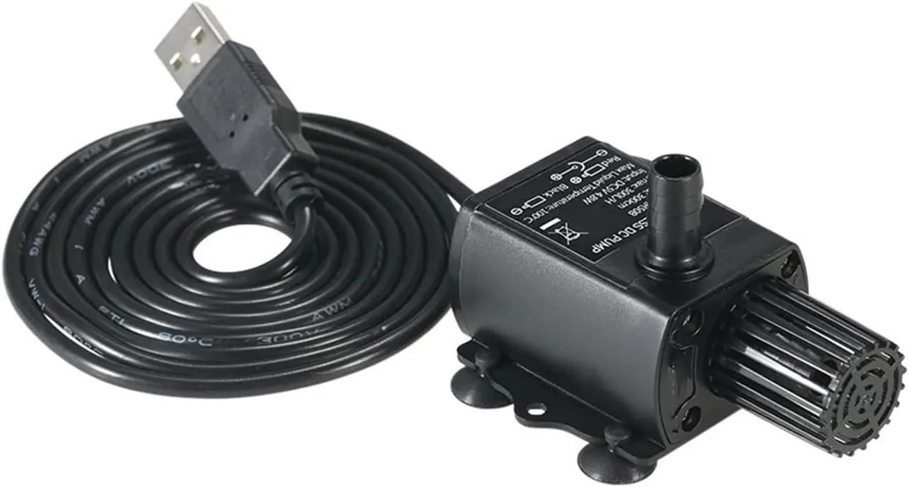 Adjustable Small submersible pump USB 5V 4.8W Ultra-quiet Mini Brushless Waterproof Fountain Aquarium Submersible Pupm(4.8W)