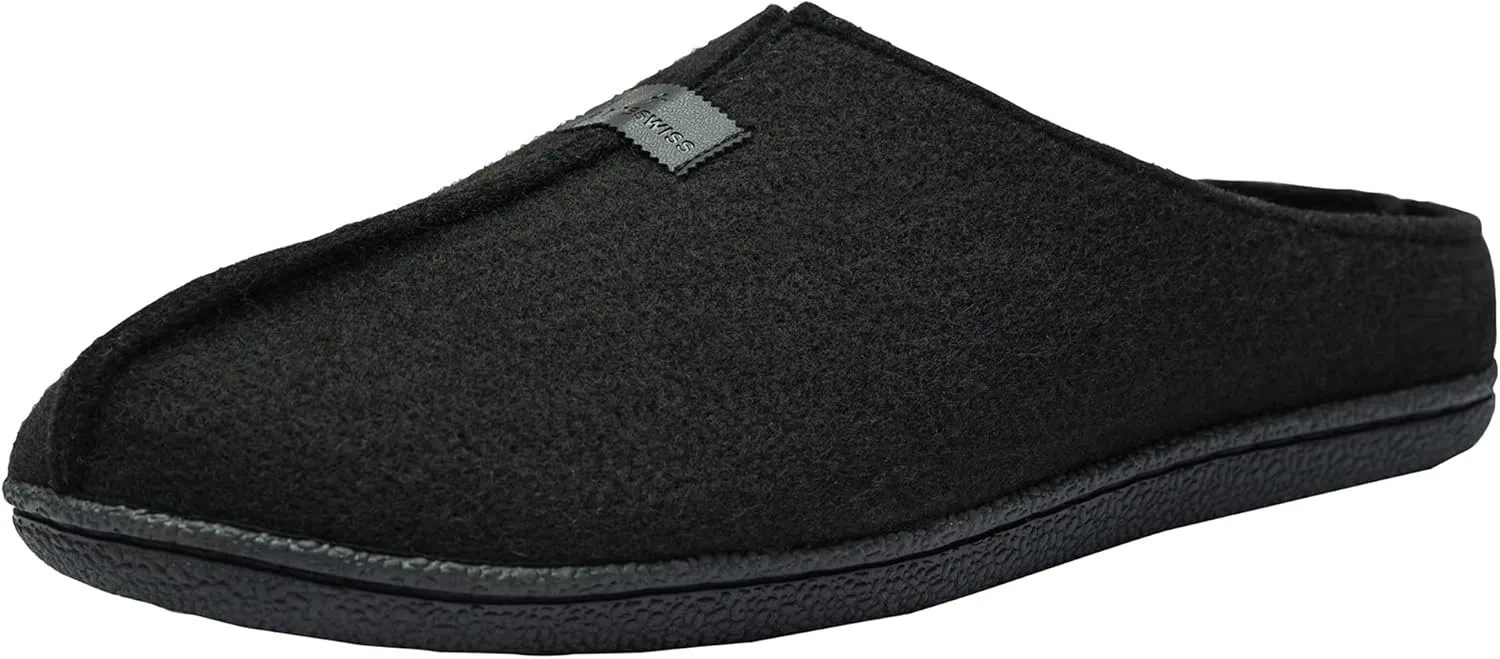 Alpine Swiss Bruce Mens Felt Faux Wool Clog Slippers Comfortable Slip On House Shoes