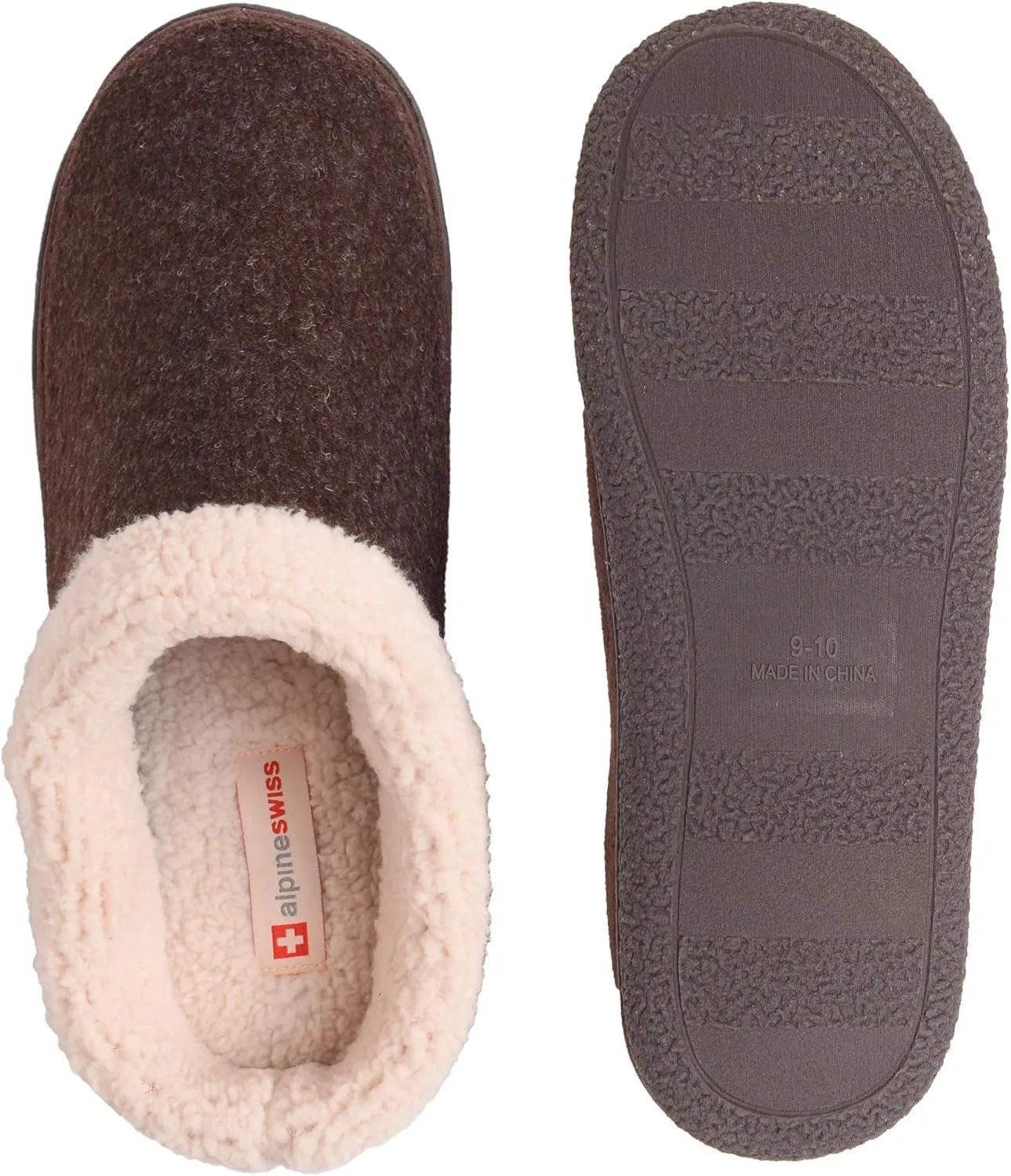 Alpine Swiss Paul Mens Memory Foam Fleece Clog Slippers House Shoes
