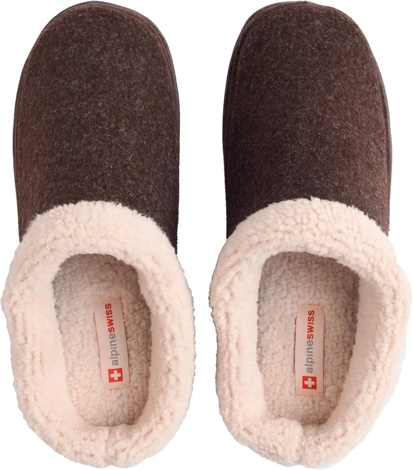 Alpine Swiss Paul Mens Memory Foam Fleece Clog Slippers House Shoes