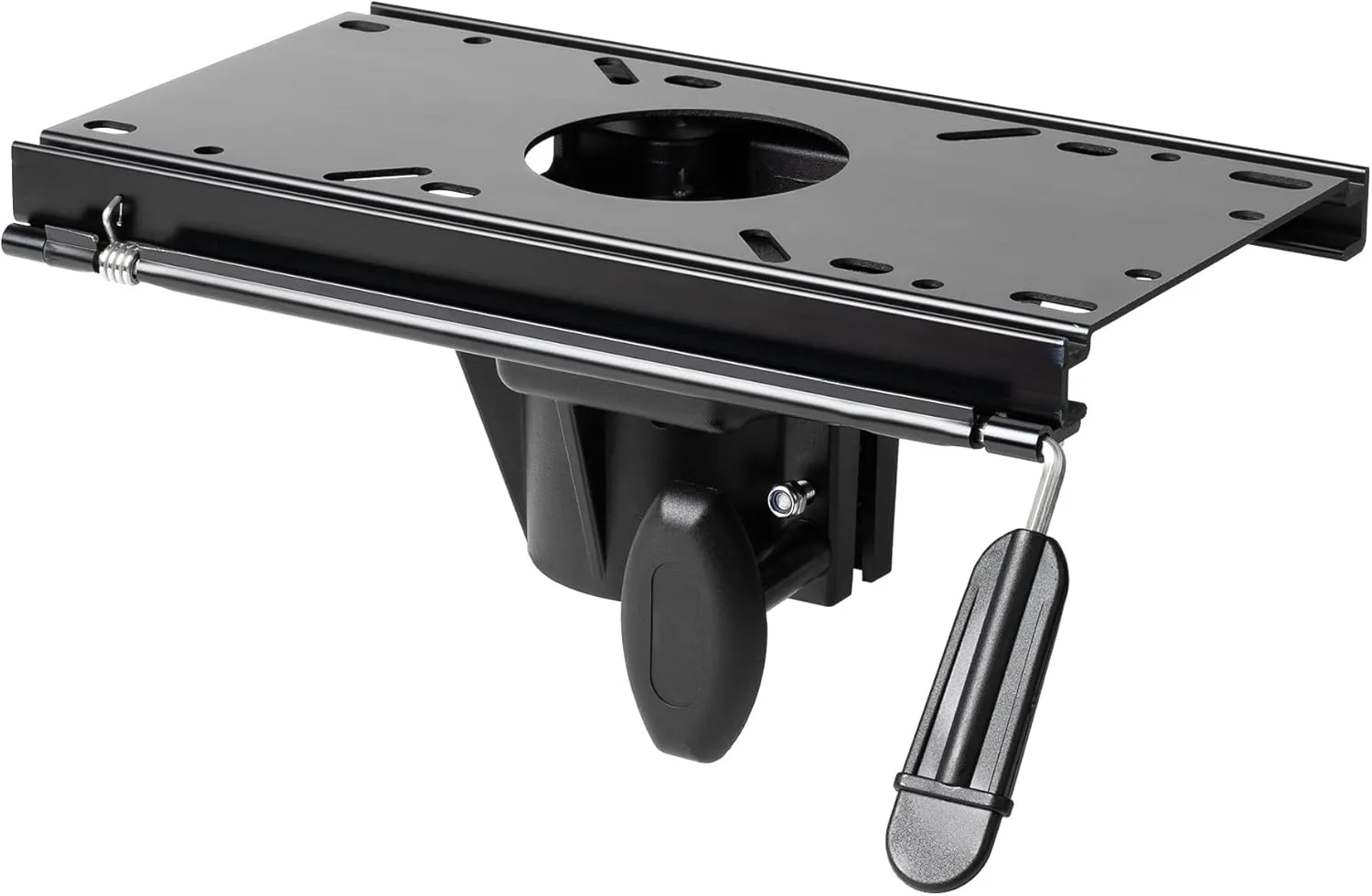 Aluminum Alloy Boat Seat Pedestals, Chair Base, Boat Seat Mount Fore & AFT Slide with Locking Seats Mount,Suitable for Fit 2-7/8 Inch Diameter Pedestal Post (Black)