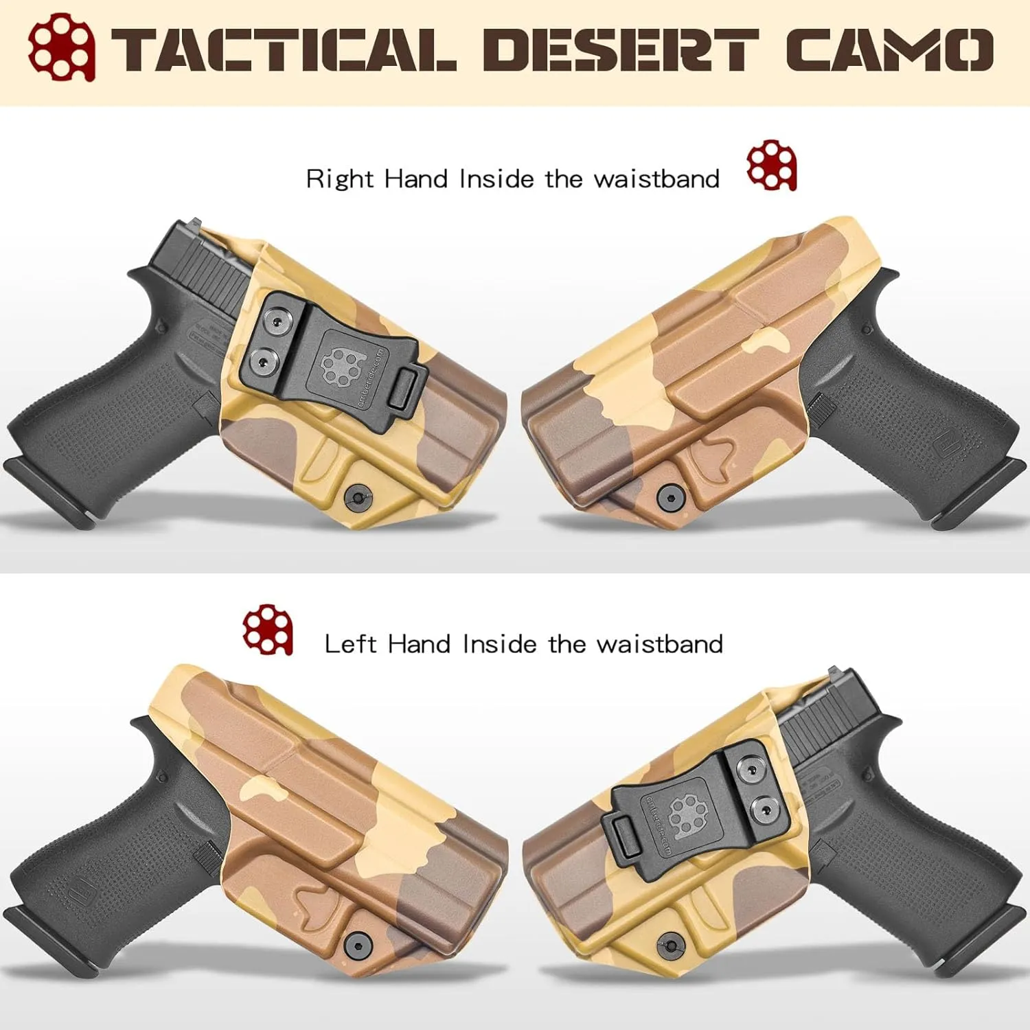 Amberide KYDEX Holsters for Glock 43/43X & 43X MOS | Adjustable Cant | Inside & Outside Waistband Concealed Carry Options | IWB & OWB for Ultimate Comfort & Stability
