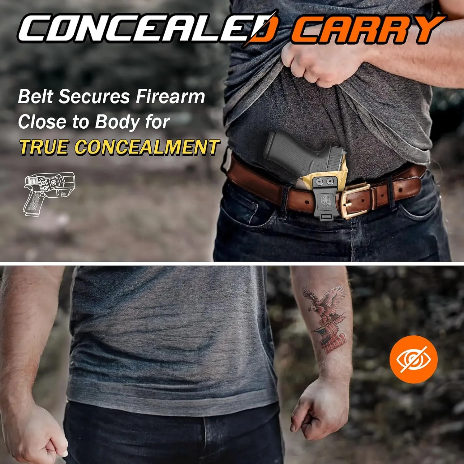 Amberide KYDEX Holsters for Glock 43/43X & 43X MOS | Adjustable Cant | Inside & Outside Waistband Concealed Carry Options | IWB & OWB for Ultimate Comfort & Stability