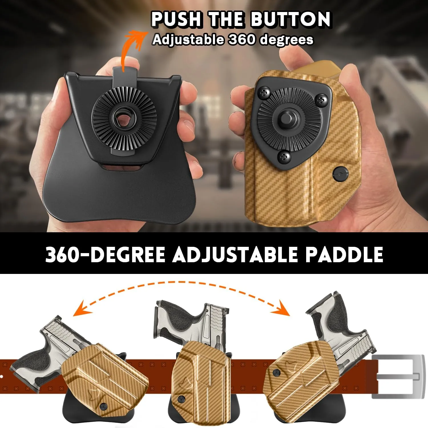 Amberide OWB KYDEX Holster Fit: Smith & Wesson M&P Shield Plus / M2.0 / M1.0-9mm/.40 S&W - 3.1" Pistol, Open Carry Holster for Outside Waistband, Adjustable Cant & 'Posi-Click' Retention, USA Made