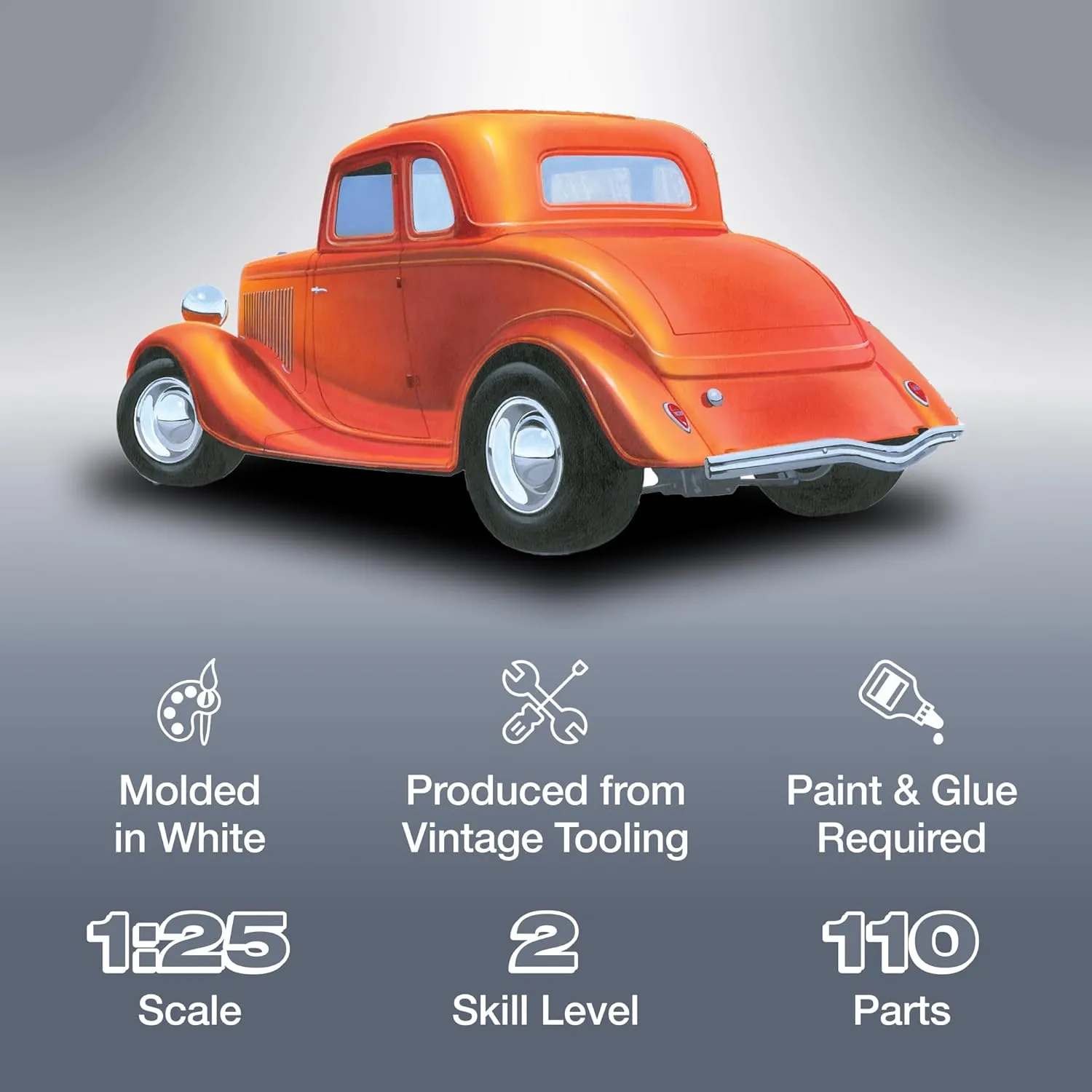 AMT 1934 Ford 5-Window Coupe Street Rod 1:25 Scale Model Kit