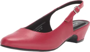 AngelSteps Women's Adult Delia Pumps Dress Shoes Low Heel Slingback