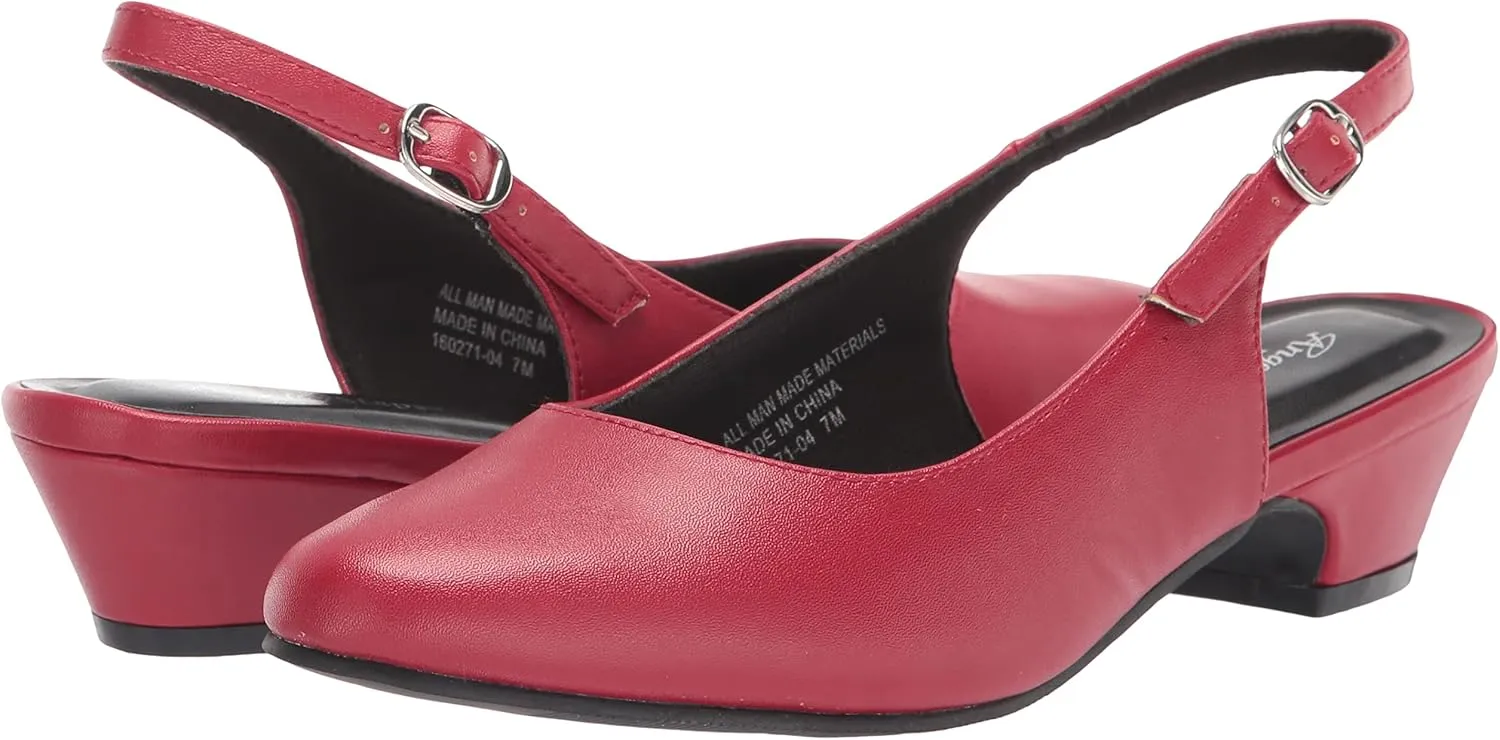 AngelSteps Women's Adult Delia Pumps Dress Shoes Low Heel Slingback