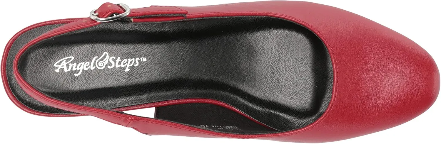 AngelSteps Women's Adult Delia Pumps Dress Shoes Low Heel Slingback