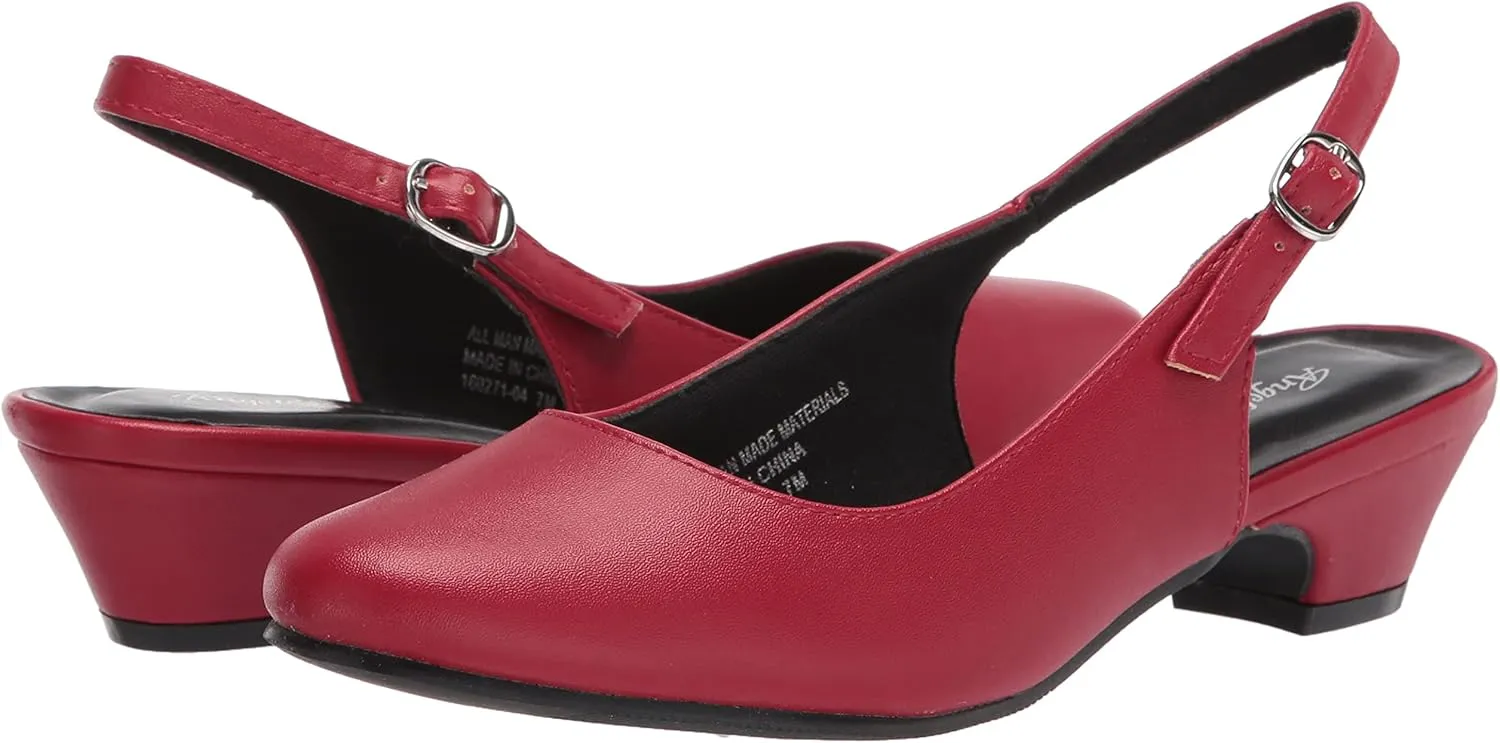 AngelSteps Women's Adult Delia Pumps Dress Shoes Low Heel Slingback