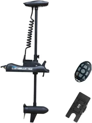 AQUOS Haswing Black 12V 55LBS 48inch Bow Mount Trolling Motor with 2.4 G Remote Control, Quick Release Bracket for Inflatable Boat Kayak Bass Boat Aluminum Boat Fishing, Freshwater/Saltwater Use