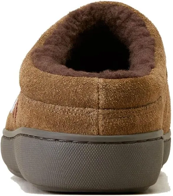 ARIAT Men's Indoor & Outdoor Suede Hooded Clog Slippers Logo