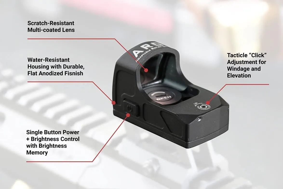 AT3 Tactical ARO Red Dot Sight for Doctor/Venom/Fastfire Footprint - Direct Mount, Low Mount, Optional Riser Mount - 3 MOA Compact Reflex Optic