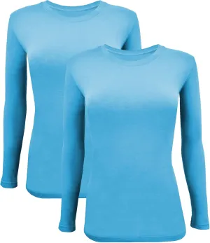BaHoki Essentials Long Sleeve Undershirts for Scrubs - Great Stretch and Layering Piece - Multipurpose and Durable - 2 Pack
