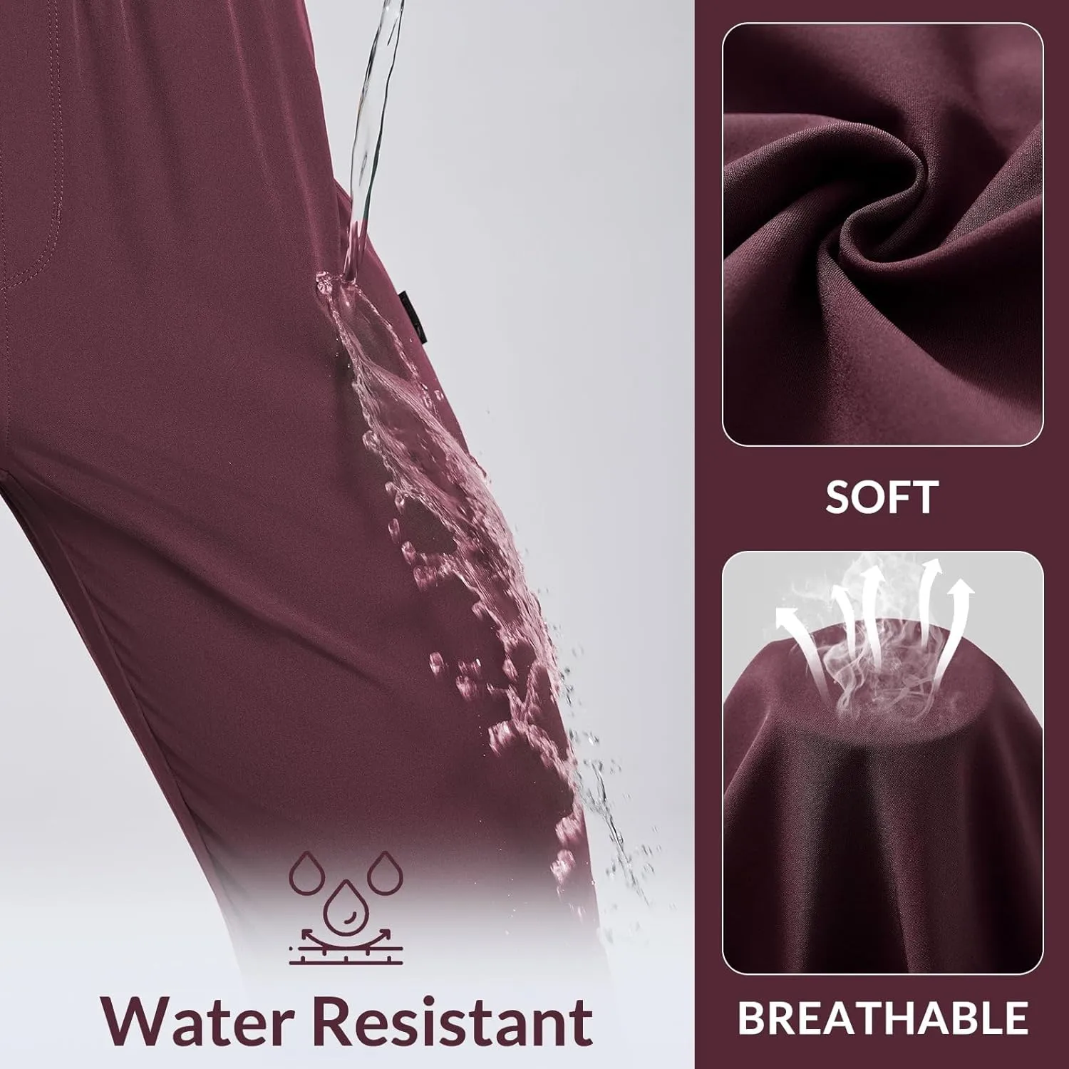 baleaf Women's Hiking Water Resistant Pants UPF Roll Up Convertible Capri Pant Quick Dry Zipper Pockets Travel Fishing