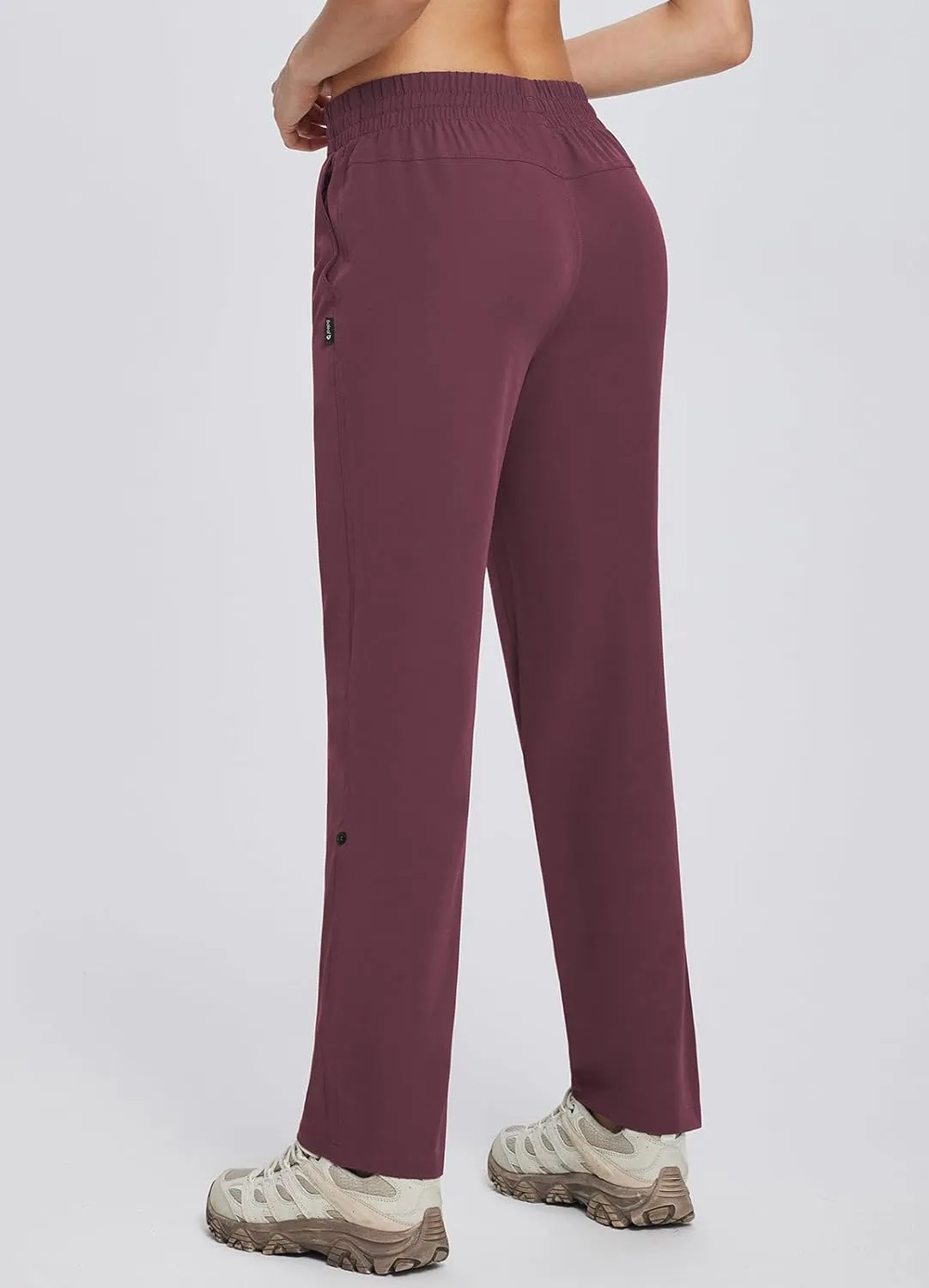 baleaf Women's Hiking Water Resistant Pants UPF Roll Up Convertible Capri Pant Quick Dry Zipper Pockets Travel Fishing