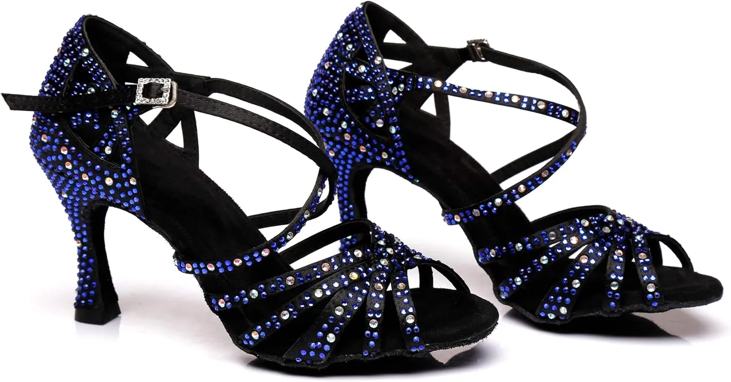 Ballroom Dancing Shoes for Women Sparkle Rhinestones Wedding Prom Sandals