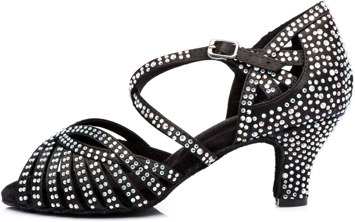 Ballroom Dancing Shoes for Women Sparkle Rhinestones Wedding Prom Sandals