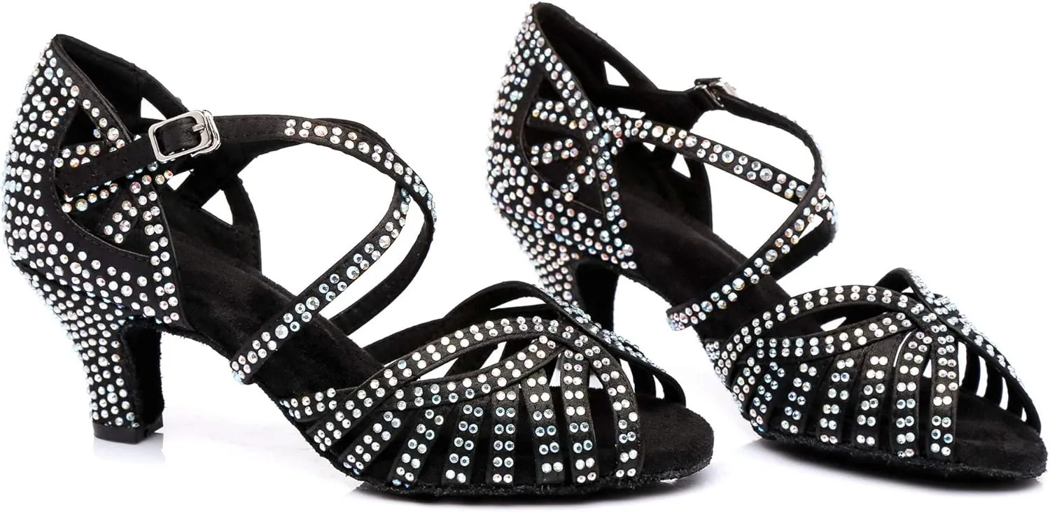 Ballroom Dancing Shoes for Women Sparkle Rhinestones Wedding Prom Sandals