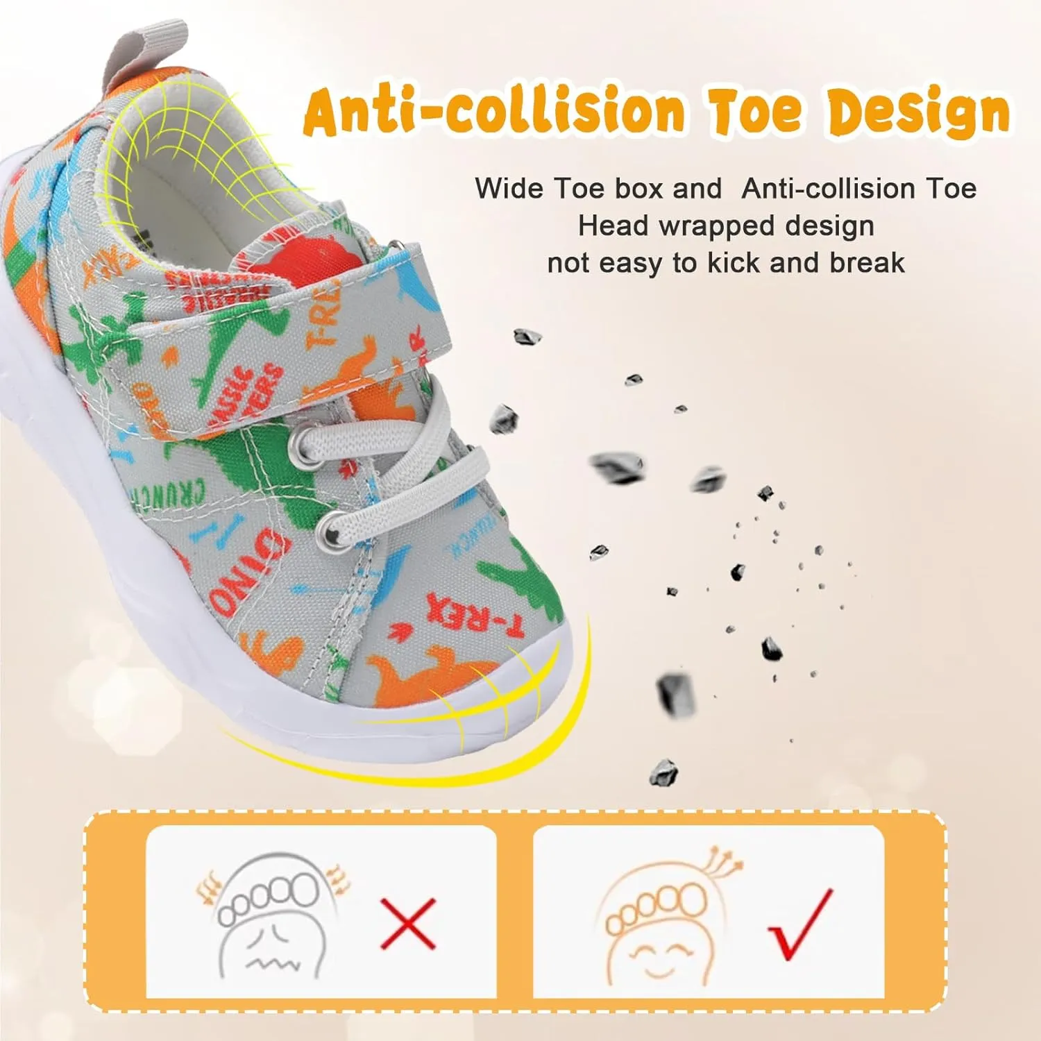 BARERUN Kids Canvas Shoes Running Shoes for Girls Boys Wide Toe Box Barefoot Toddler Sneakers Girls Boys School Shoes Non-Slip Toddler Tennis Shoes