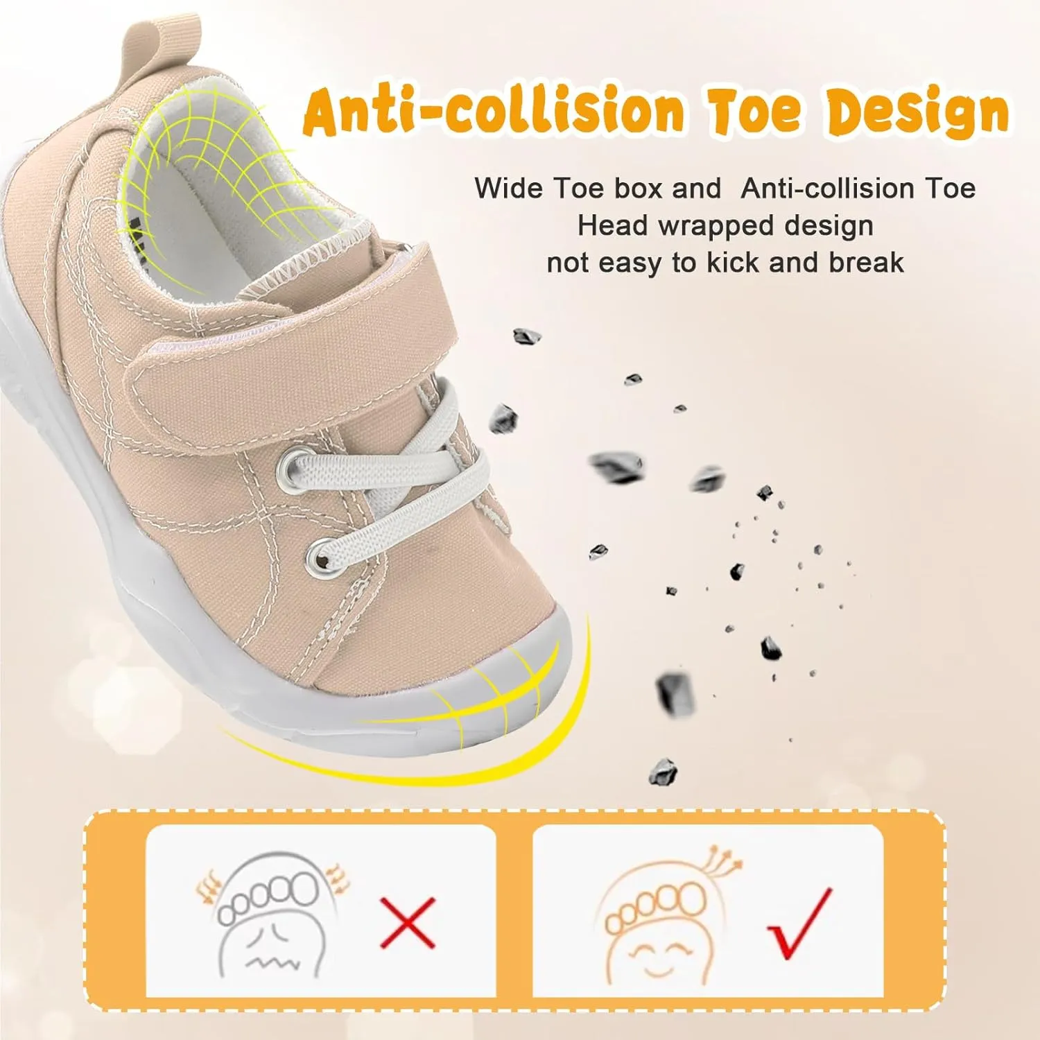 BARERUN Kids Canvas Shoes Running Shoes for Girls Boys Wide Toe Box Barefoot Toddler Sneakers Girls Boys School Shoes Non-Slip Toddler Tennis Shoes