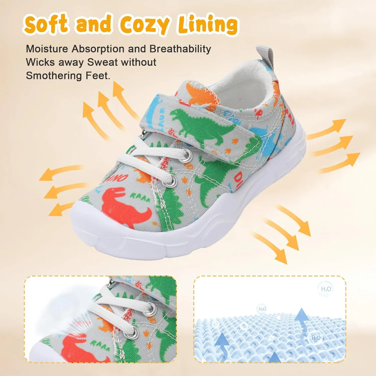 BARERUN Kids Canvas Shoes Running Shoes for Girls Boys Wide Toe Box Barefoot Toddler Sneakers Girls Boys School Shoes Non-Slip Toddler Tennis Shoes