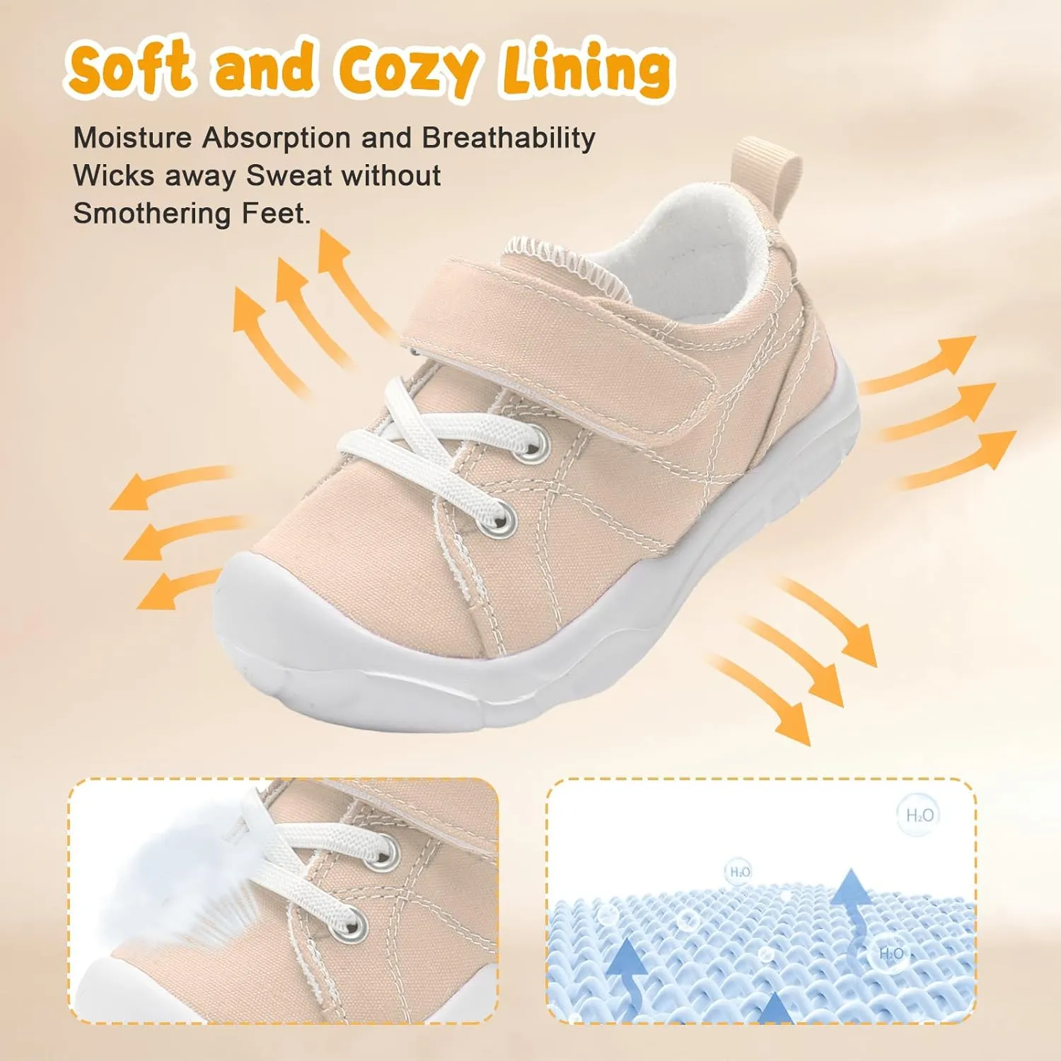 BARERUN Kids Canvas Shoes Running Shoes for Girls Boys Wide Toe Box Barefoot Toddler Sneakers Girls Boys School Shoes Non-Slip Toddler Tennis Shoes