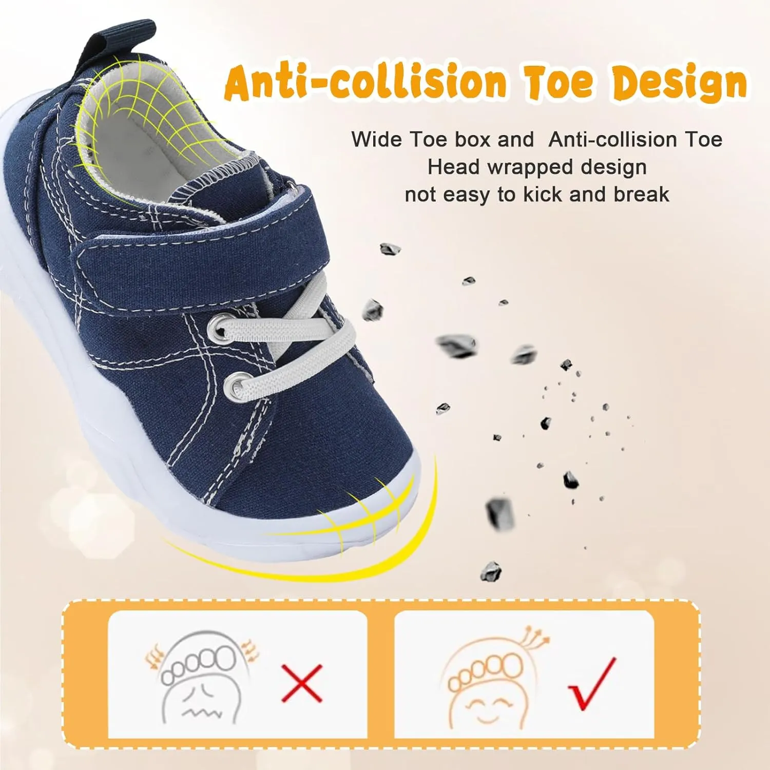 BARERUN Kids Canvas Shoes Running Shoes for Girls Boys Wide Toe Box Barefoot Toddler Sneakers Girls Boys School Shoes Non-Slip Toddler Tennis Shoes