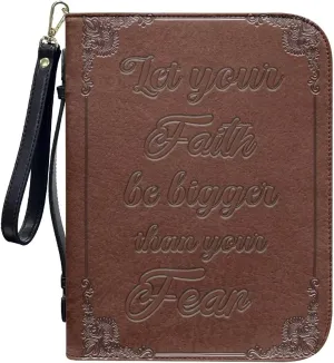 Bible Cover for Women Leather Bible Case with Black Ribbon Personalized Bible Study Supply Carrying Bag Tote