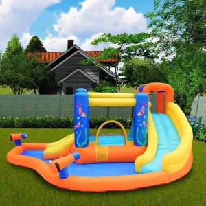 Bouncy Castle, Bouncy Castles Small Trampoline Children's Toy Slide Outdoor Play Equipment Inflatable Castle Inflatables and Bouncy Castles