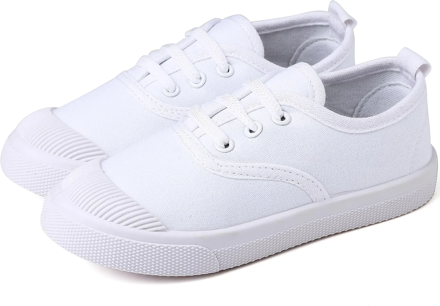Boy's Girl's Toddlers Canvas Sneakers Slip-On Lightweight Kids White Sneakers Casual Skin-Friendly Walking Running Shoes(Toddle/Little Kids/Big Kids)
